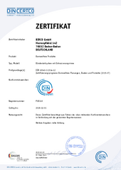 DIN CERTCO - Zertifikat Barrierefreie Produkte: Blindenleitsystem mit Entwässerungsrinne