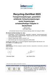 Recycling-Zertifikat 2023