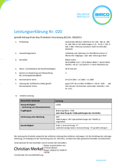 BIRCOsir NW 100 - 200AS, NW 300AS, NW 400, NW 500AS / Vers. 07-2026 / LE Nr. 020