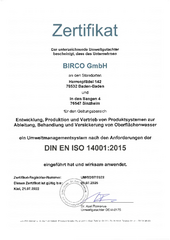 BIRCO Umweltmanagement DIN EN ISO 14001
