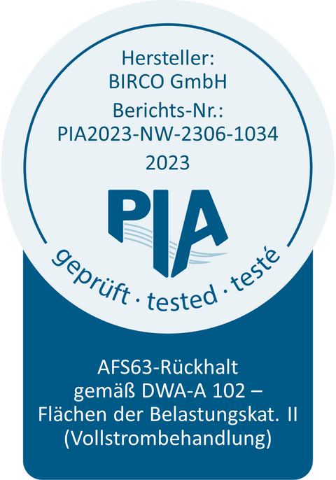 BIRCOsed® PIA Prüfsiegel