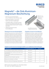 Flyer BIRCO Magnelis® – die Zink-Aluminium-Magnesium-Beschichtung
