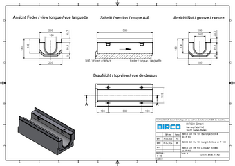 BIRCOsir® NW 100, Rinne 0/0, 0,5 m