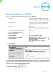 BIRCOsir NW 320 - NW 520 und BIRCOcanal mit Zarge / Vers. 08-2021 / LE Nr. 30020-1