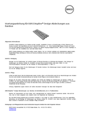Wartungsanleitung für BIRCOtopline® Design-Abdeckung aus Bambus