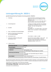 BIRCOsir NW 320 - NW 520 und BIRCOcanal mit Zarge BIRCOpur BIRCOsed / Vers. 07-2026 / LE Nr. 30020-1