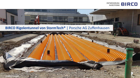 BIRCO-Rigolentunnel-Stormtech-rigolen-Rueckhaltung-Porsche-Zuffenhausen