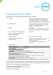 BIRCOsir NW 320 - NW 520 und BIRCOcanal mit Zarge BIRCOpur BIRCOsed / Vers. 11-2025 / LE Nr. 30020-1