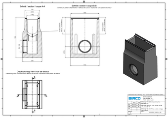 BIRCOlight® triloc NW 200, Liniensinkkasten BH 720, verschraubt