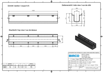 BIRCOsir® NW 100, Flachrinne