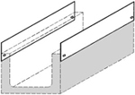 BIRCOcanal® Nennweite 520 Zubehör Seitenbleche I als Rückenstütze für Stahlbetonabdeckungen bei BIRCOcanal® ohne Zarge